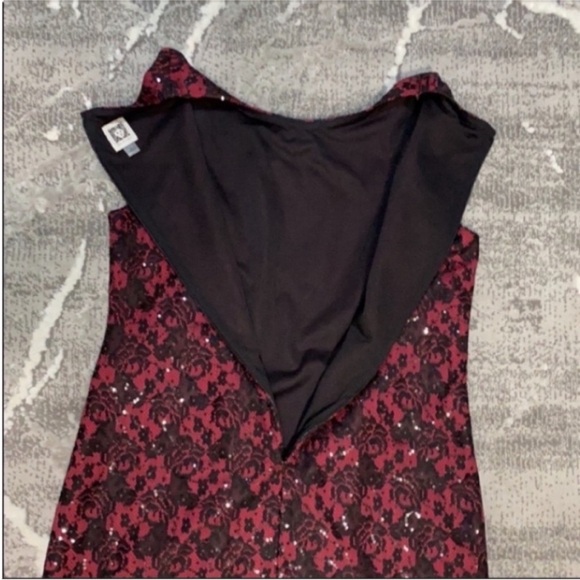 Anne Klein Red & Black Lace Sheath Dress Size 8 – New Without Tags - Picture 7 of 8